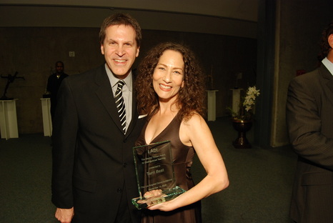 Stanley Holden Award for Distinguished Teaching recipient Terri Best, at LADI 9 with executive producer Howard Ibach
